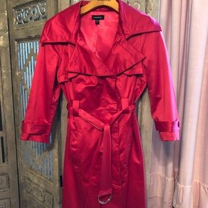 Bebe Hot Pink Trench Coat Medium